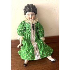Vintage China Head Doll w/China Arms Legs 15 Victorian Style Body Dress Lace