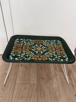 Vintage Retro Klappbett Tablett Elite Tabletts Floral Folk Muster Camping 60er 70er