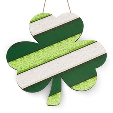 St Patricks Day Door Decorations, Shamrock Wooden Sign for Saint Green
