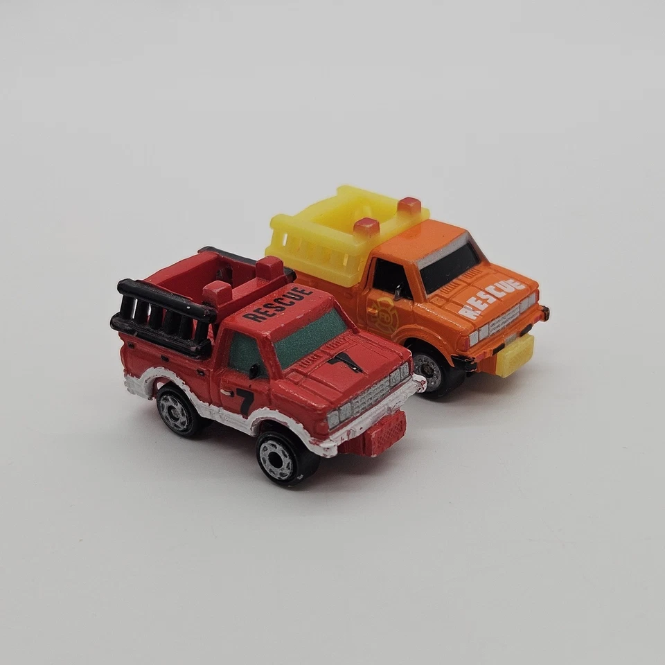 Camión Micro Machines Rescate Bomberos Datsun Amarillo Rojo Foto 2 de 4