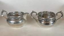 GORHAM Strasbourg CREAMER and SUGAR BOWL Set Sterling Silver # 1132 1133 Antique
