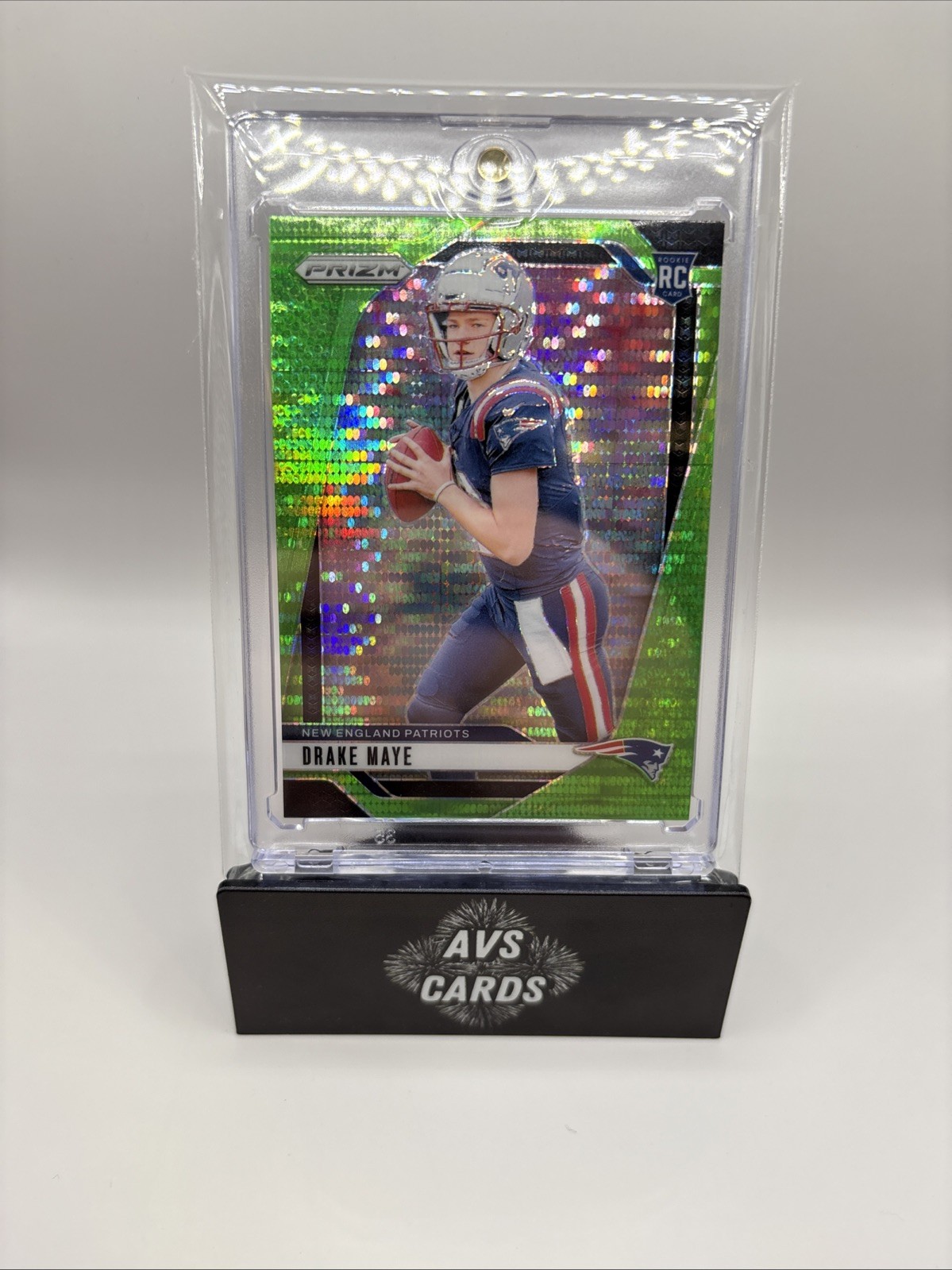 2024 Panini Prizm - Rookies Drake Maye #329 Neon Green Pulsar Prizm (RC)