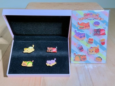 Aphmau Food Cats Enamel Pin Set + Puffy Stickers (2019) | NEW | LIMITED EDITION