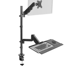 VIVO Sit-Stand Height Adjustable Pneumatic Arm Desk Mount for 1 Screen up to 32"