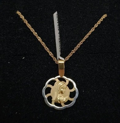 FMF Anhänger Mit Kette 18k 750 Bicolor Jungfrau 13,9 MM Gold