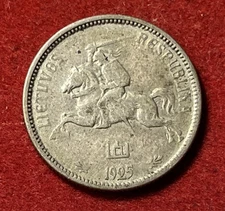 Lithuania 2 Litu 1925 Silver Coin KM#77 T9256