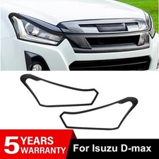 FOR ISUZU D-MAX 2018-2019 PAIR BLACK HEADLIGHT COVER PLASTIC GUARD ACCESSORIES