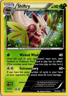 #ad Shiftry Holo Holo Rare XY Steam Siege 11 114 NM $1.99