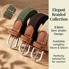 Elastic Fabric Braided Belt,Enduring Stretch Woven Belt for Unisex Men/Women/Jun