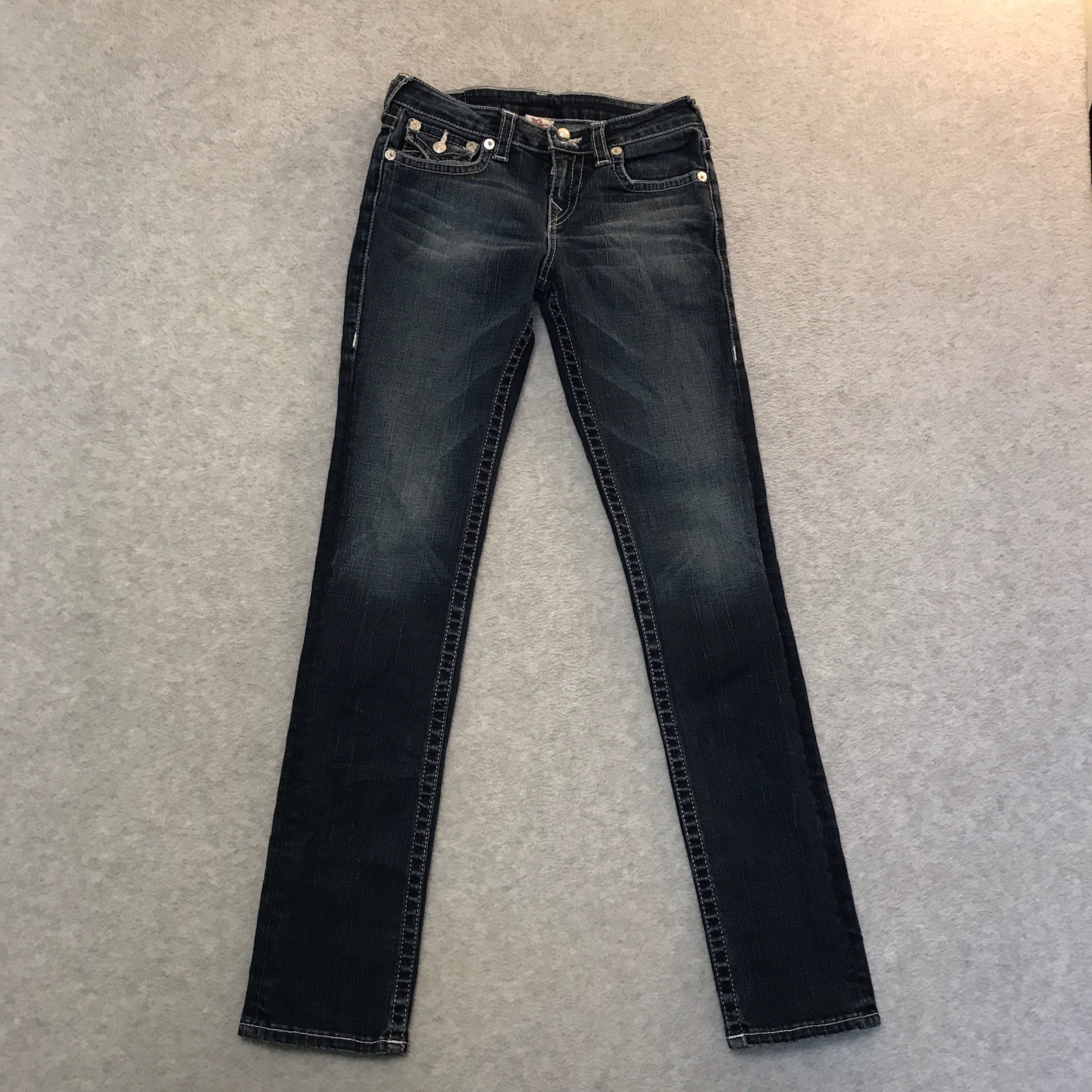 True Religion Julie Pearl Girls Jeans 14 Pearl Buttons Flap Pockets