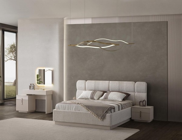 Elegantes SchlafzimmermöBel-Set Mit Bett Nachttischen Und Schminktisch Stilvoll-image