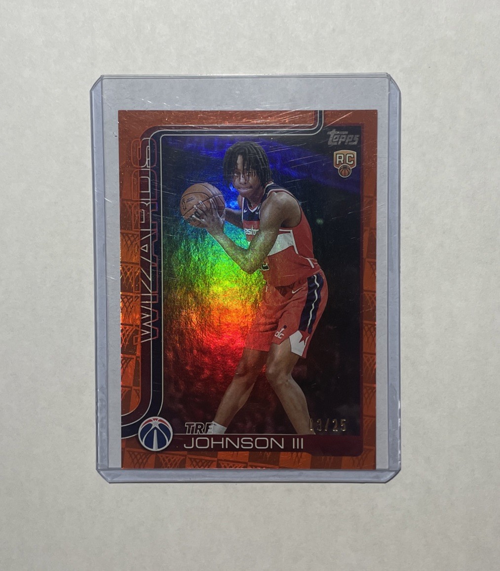 2025 TOPPS 206 TRE JOHNSON III SEASON TIP OFF ORANGE FOILBOARD SN /25