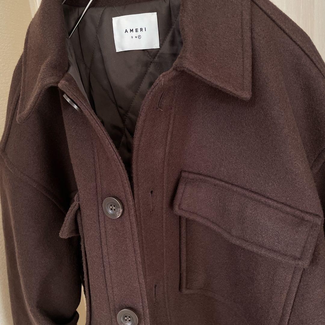 Ameri Jacket Coat Brown Quilted Warm Winter Used … - image 10