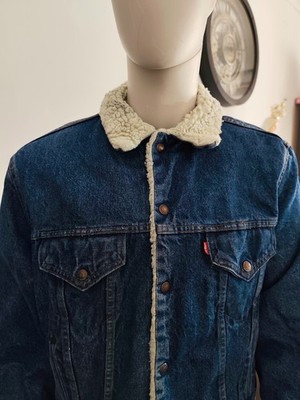 Vintage Levi s Sherpa Denim Jacket Made in USA   Rare 80s/90s Trucker #450
