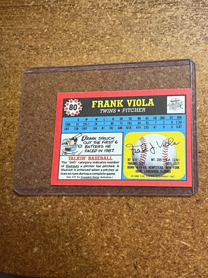 1989 Topps Baseball UK Mini American # 80 Frank Viola - Image 4 of 4