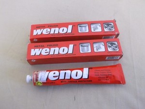 2 NOS WENOL METAL POLISH PASTE 100ML 3.98 OUNCE TUBES BRASS STAINLESS GOLD COPP