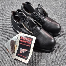 Red Wing Shoes Safety Toe Oxford Mens Size 7B Black Leather Work Shoes Made USA