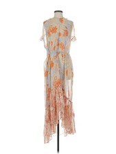 Zimmermann Women Orange Postcard Ruffled Floral Print Dress 8