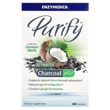 Enzymedica Purify Activated Charcoal  60 Capsules (EXP:10/2025)