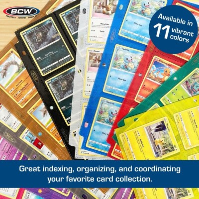 BCW Side Loading 18-Pocket Pro Pages (10 pack) - Choose your Color!