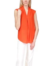 MICHAEL Michael Kors Pinstripe Crepe Pleated Top 4B 819