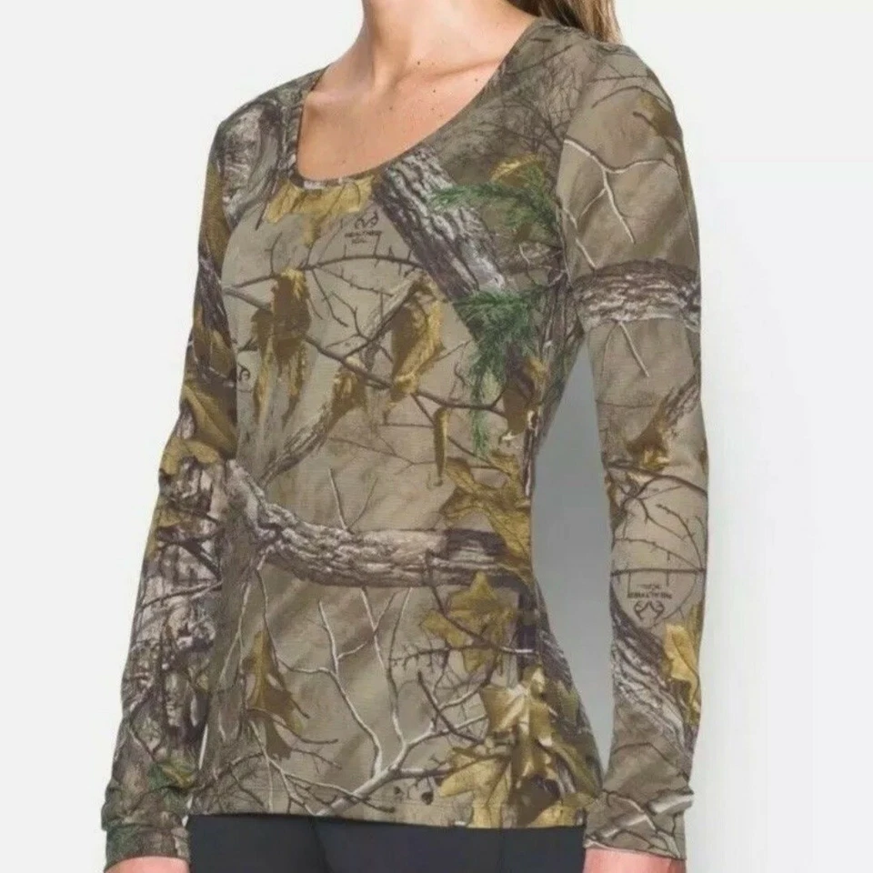 Womens Under Armour UA 1298753-946 Threadborne Realtree AP T-Shirt Camo 2XL - Image 3 of 3