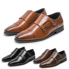 Men Oxford Shoes Dress Shoes Monk Strap Slip On Business Loafers Casual Shoes US