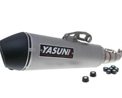 Auspuff YASUNI Scooter4 schwarz ABE kompatibel für Yamaha X-Max 125 Roller
