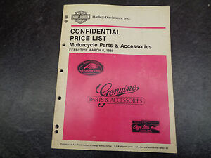 1989 Harley  Davidson  Parts Accessories  Confidential 