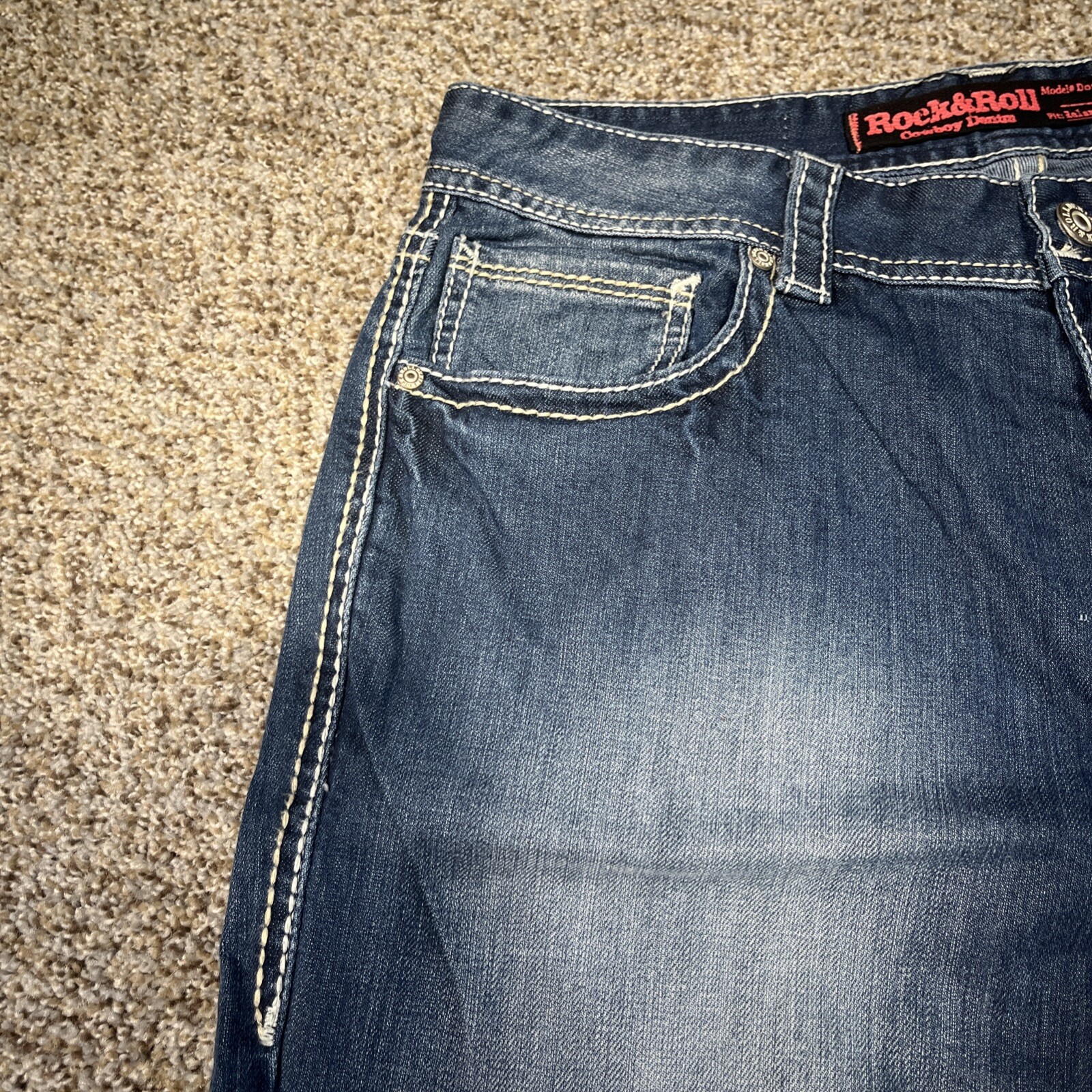 Rock & Roll Denim Jeans Double Barrel Straight Relaxed Straight Leg 32 X 31.5 - View 3