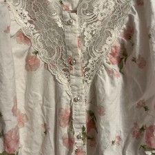 Victoria  s Secret Womens Vintage Floral Nightgown Sz L Long Sleeve Gold Label 