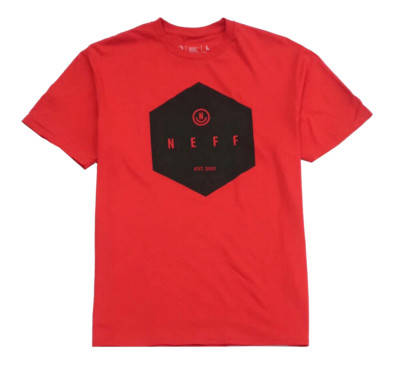 NEFF Men's Cherry Red Short Sleeve Badge Logo T-Shirt NEW XL