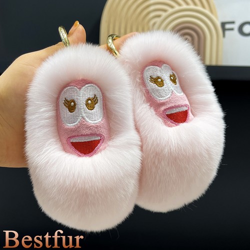 Lindo Llavero Real Conejo/Rex Bug Gusano Pompom Bolso Coche Teléfono Colgante Regalo - Imagen 2 de 16