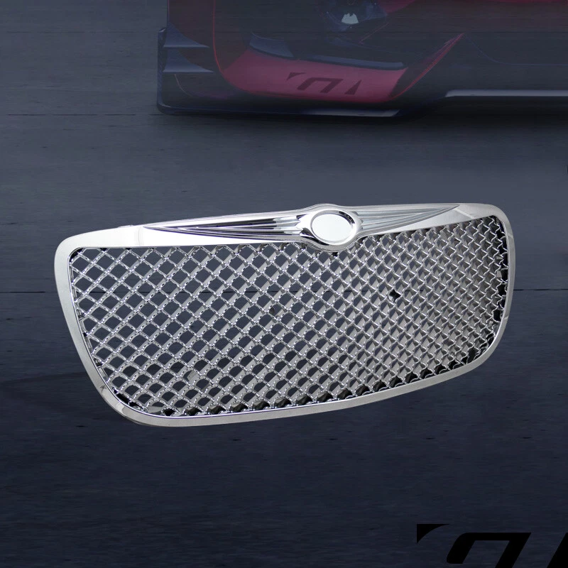 Parrilla de parachoques delantero de malla de lujo cromada ABS para Chrysler Sebring 2004-2006 Foto 2 de 4