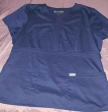 Greys Anatomy Womens Medical Scrub Top Medium Navy Blue 4153
