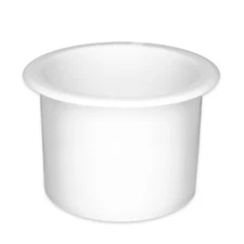1 White Plastic Cup Holders Boat RV Car Truck Inserts Universal Size Drop in