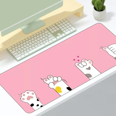 70x30CM Anime Pink Cute Cat Paw Kawaii Large Gaming Keyboard Computer Mouse Pad