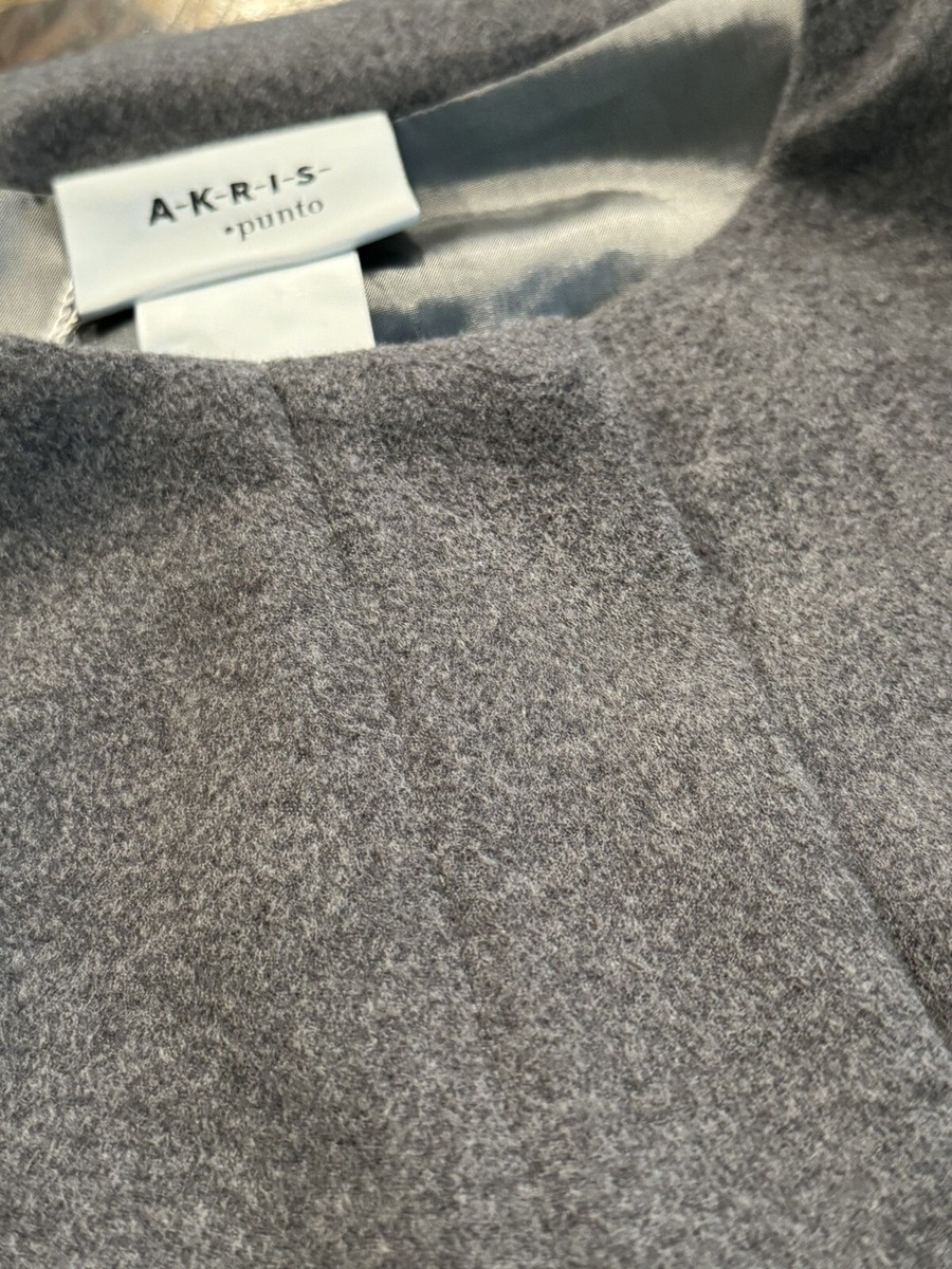 AKRIS PUNTO Wool JACKET Gray Size 16 | eBay