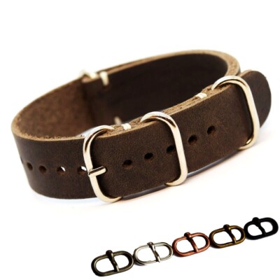 Leather NATO Watch Uhrenarmbänd G10 Zulu strap 18/20/22/24mm Military fits Omega