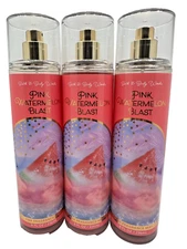 Bath & Body Works Lot of 3 Bottles PINK WATERMELON BLAST Fragrance Mist Spray 8