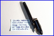 1930s Conklin Nozac 5M Piston Filler Black Faceted EF 14K Nib Semi Flex