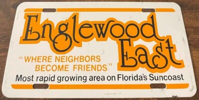 Englewood East Booster License Plate Sarasota Florida Neighborhood Suncoast