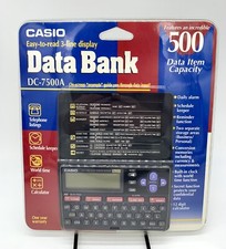 New Casio Data Bank DC-7500A 500 Data Item Capacity Easy To Read 3 Line Display