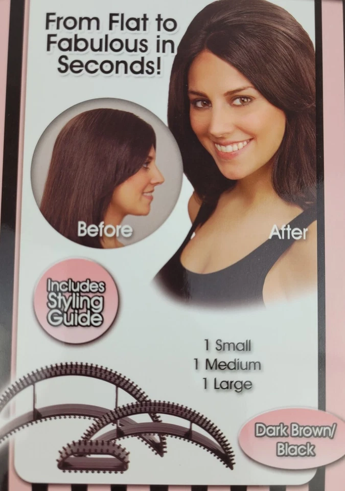 Insertos voluminizadores para cabello Bumpits - PAQUETE DE DOS - Dos marrón oscuro - NUEVO Foto 4 de 4