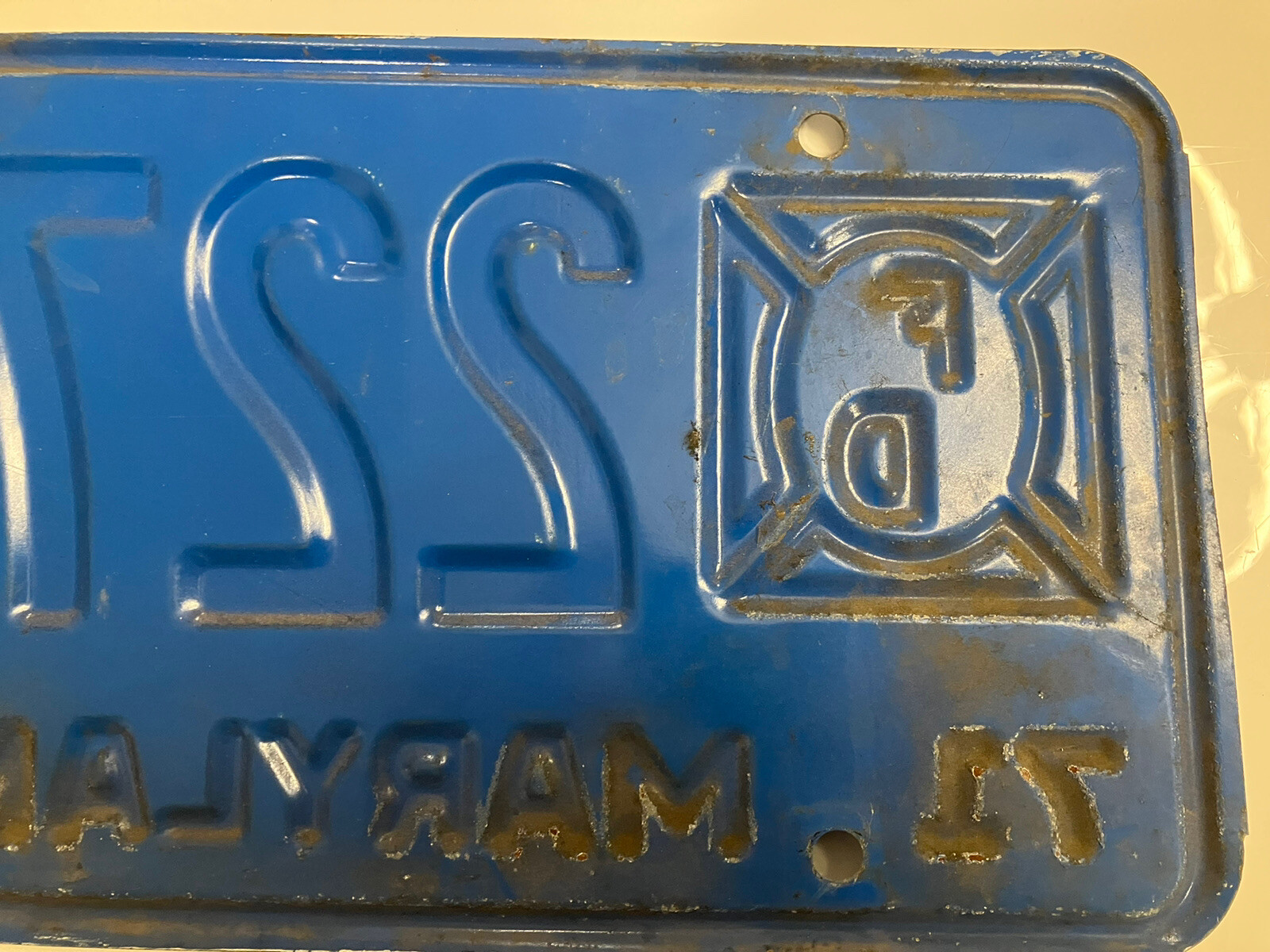 Expired 1971 Vintage Fire Department Maryland DMV License Plate Md. Tag