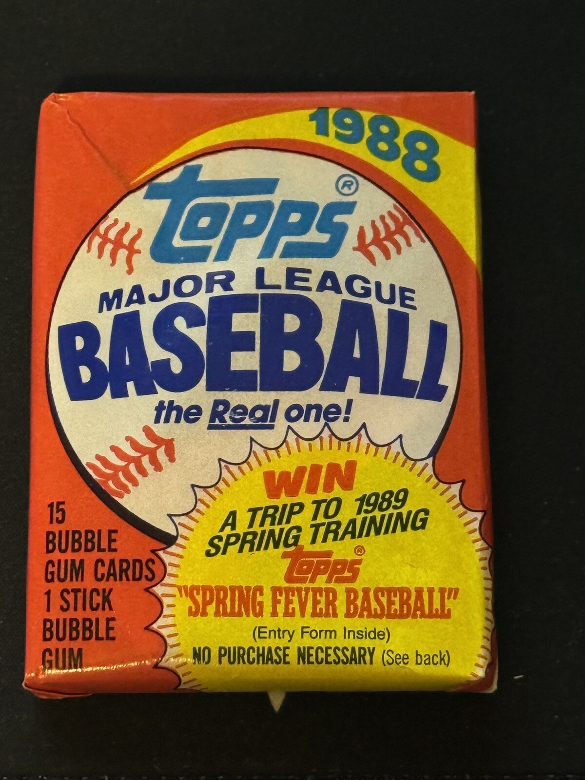 1988 Topps Baseball Cards, 1 Unopened Sealed Wax PACK From Wax Box, 15 Cards eBay