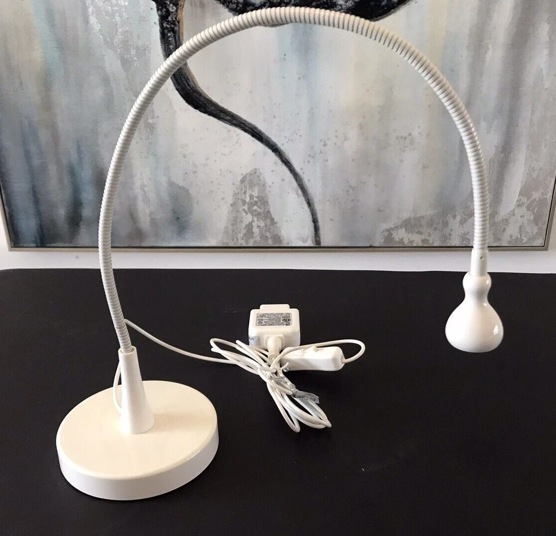 Ikea Jansjo White Gooseneck Snake Led Desk Lamp Discontinued Plug