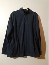 Croft Barrow Sweater Men's Xtra Large Navy Blue Long Sleeve Quarter Zip PullOver