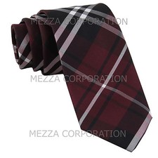 New Men's plaids  checkers 2.5" skinny Neck Tie Necktie Party Burgundy party