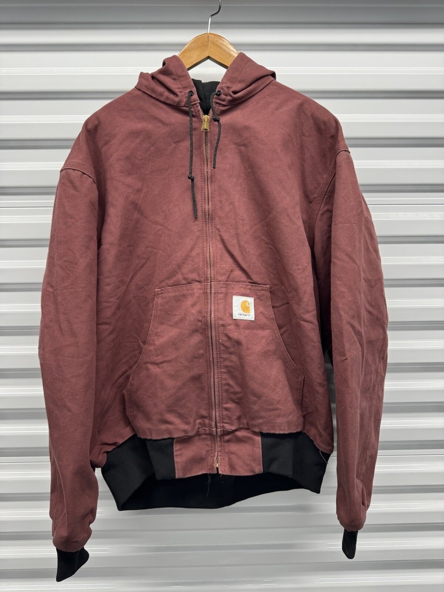 Vintage 90s Carhartt Hooded Jacket Rare Redwood JR1036 Size Vintage 90s Carhartt Hooded Jacket Rare Redwood JR1036 Size